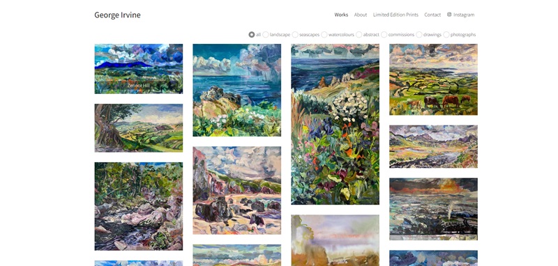 art portfolio website examples