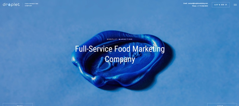 droplet food marketing company homepage