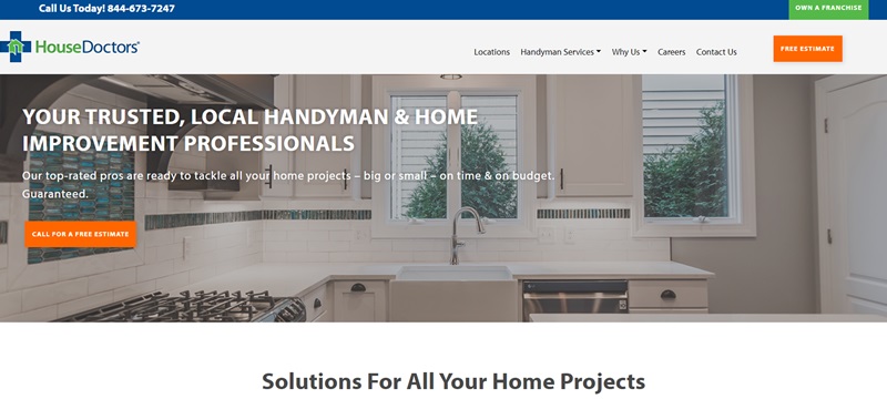 house doctors handyman website example
