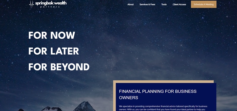 springbok wealth advisor website example