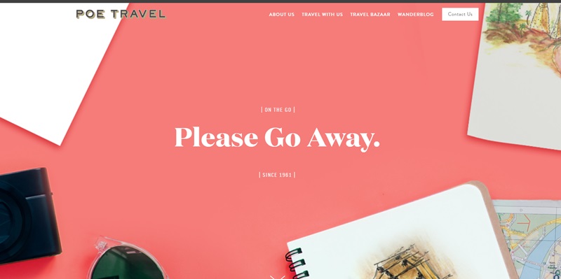 website of travel agency Poe Travel