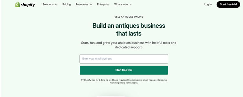 How to make a website to sell antiques on Shopify