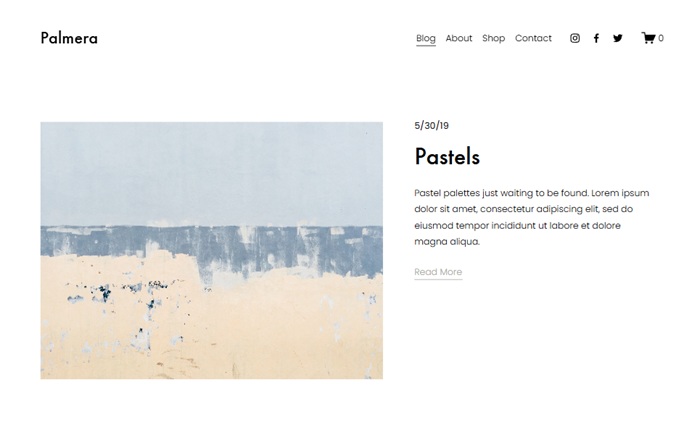 Palmera template on Squarespace a great choice for an Architect