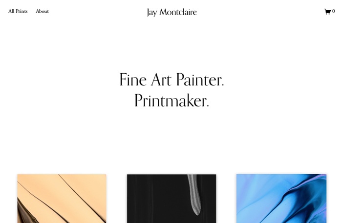 Montclaire template on Squarespace that's great for an artist