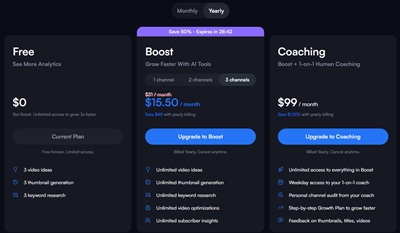vidIQ annual pricing promo discounts